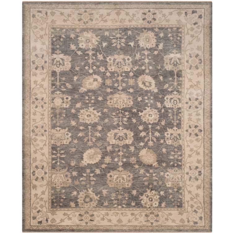 Darby Home Co Chandler Handmade HandKnotted Wool Gray/Beige Rug Wayfair